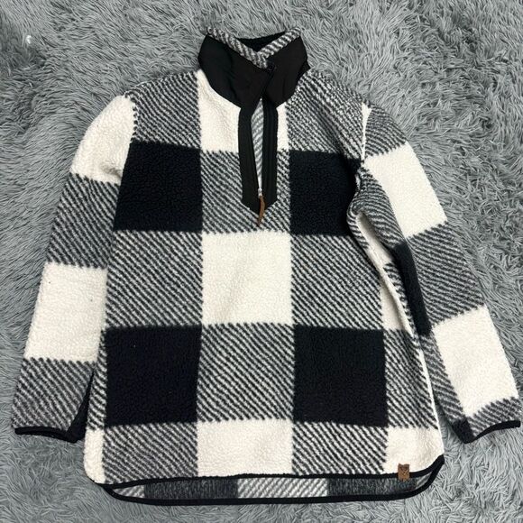 Live Integrity Earth Plaid Sherpa Quarter Zip Pullover Size XL - Picture 1 of 8